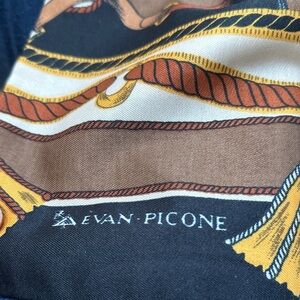 Evan Picone Brown and Yellow Scarf